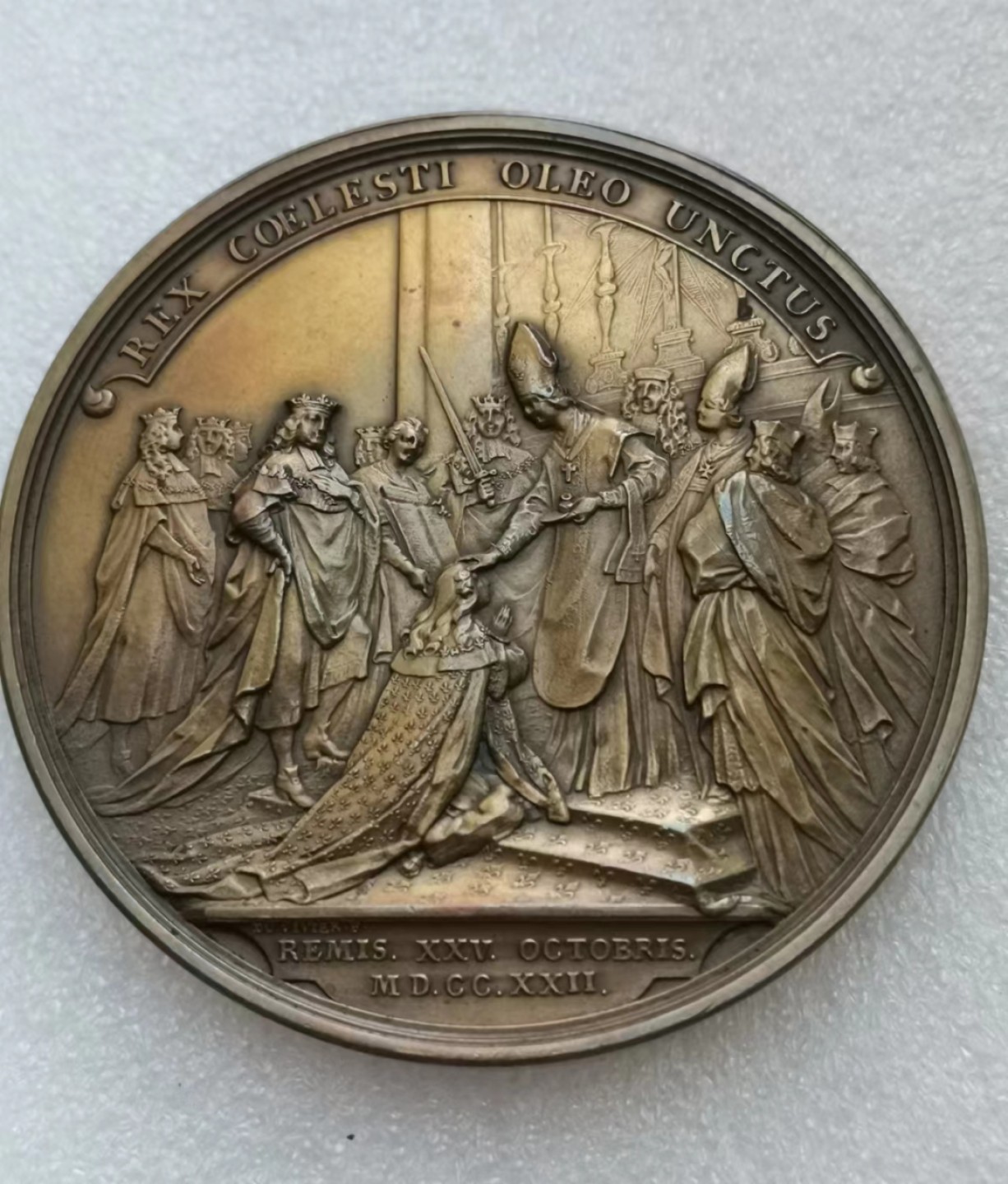 瓶子🏺第43期拍卖会 法国1722年路易十五加冕大铜章（20世纪初后铸）