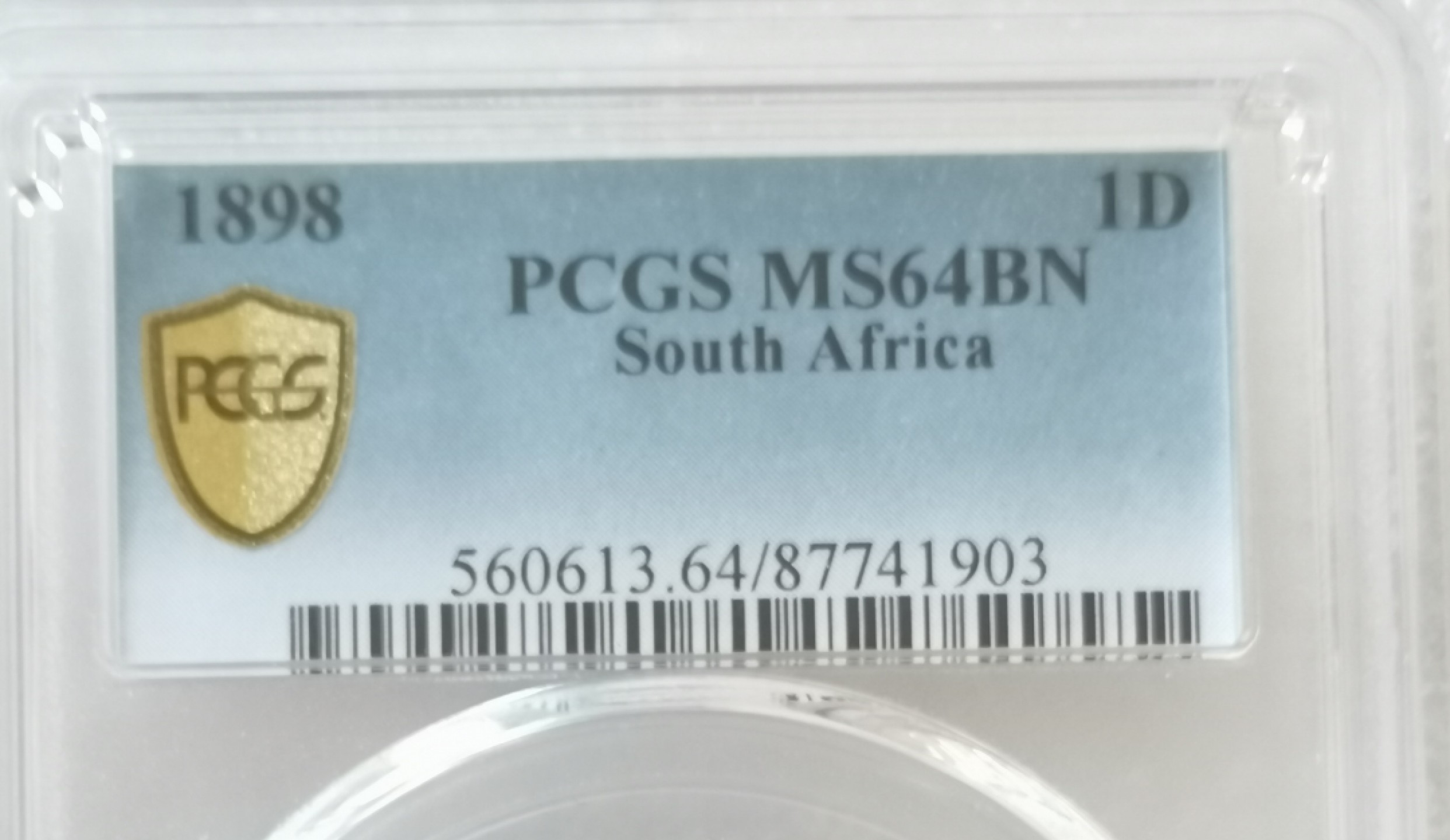 瓶子🏺第43期拍卖会 MS 64德兰士瓦1898年1便士铜币