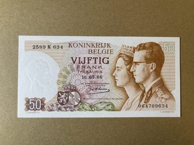《张总收藏》61期——冠军外币 比利时50法郎 UNC 1966年版