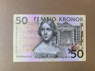《张总收藏》61期——冠军外币 瑞典50克朗 UNC 夜莺初版 1997年