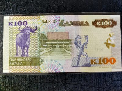 《张总收藏》61期——冠军外币 赞比亚100克瓦查全新UNC 2018年雄鹰