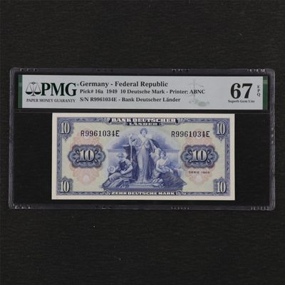 亘邦集藏第113期 - 1949年 德国10马克 PMG 67EPQ R9961034E