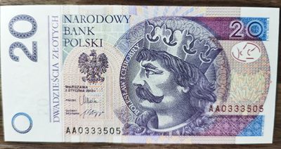 《张总收藏》61期——冠军外币 波兰20兹罗提 稀少首发AA冠 无47靓号全新UNC 2012年