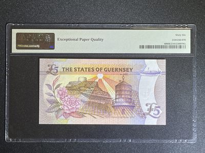 《张总收藏》61期——冠军外币 根西岛5镑 PMG66E P-60 2000年千禧年纪念钞