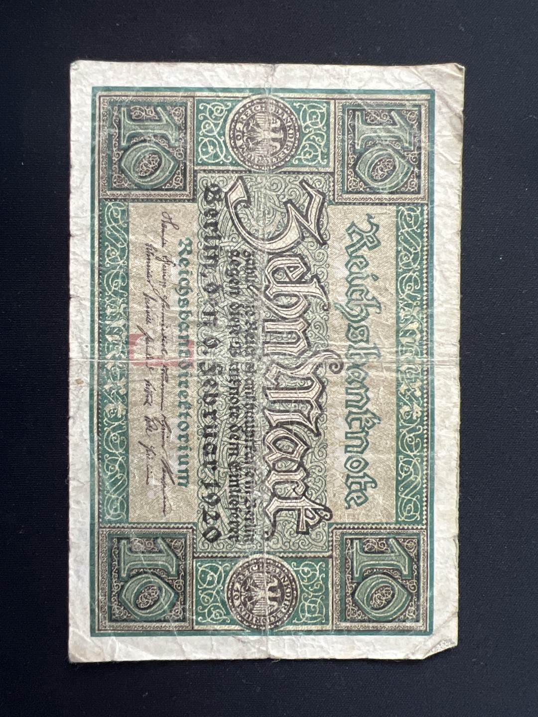 泡泡堂第三期 纸币专场（外国特价老纸币） 德国1920年10马克