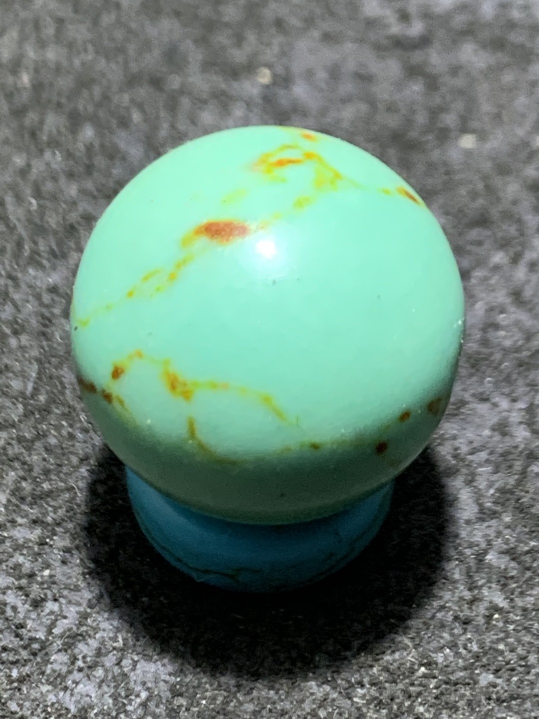 精美古法松石蓝琉璃圆珠一颗