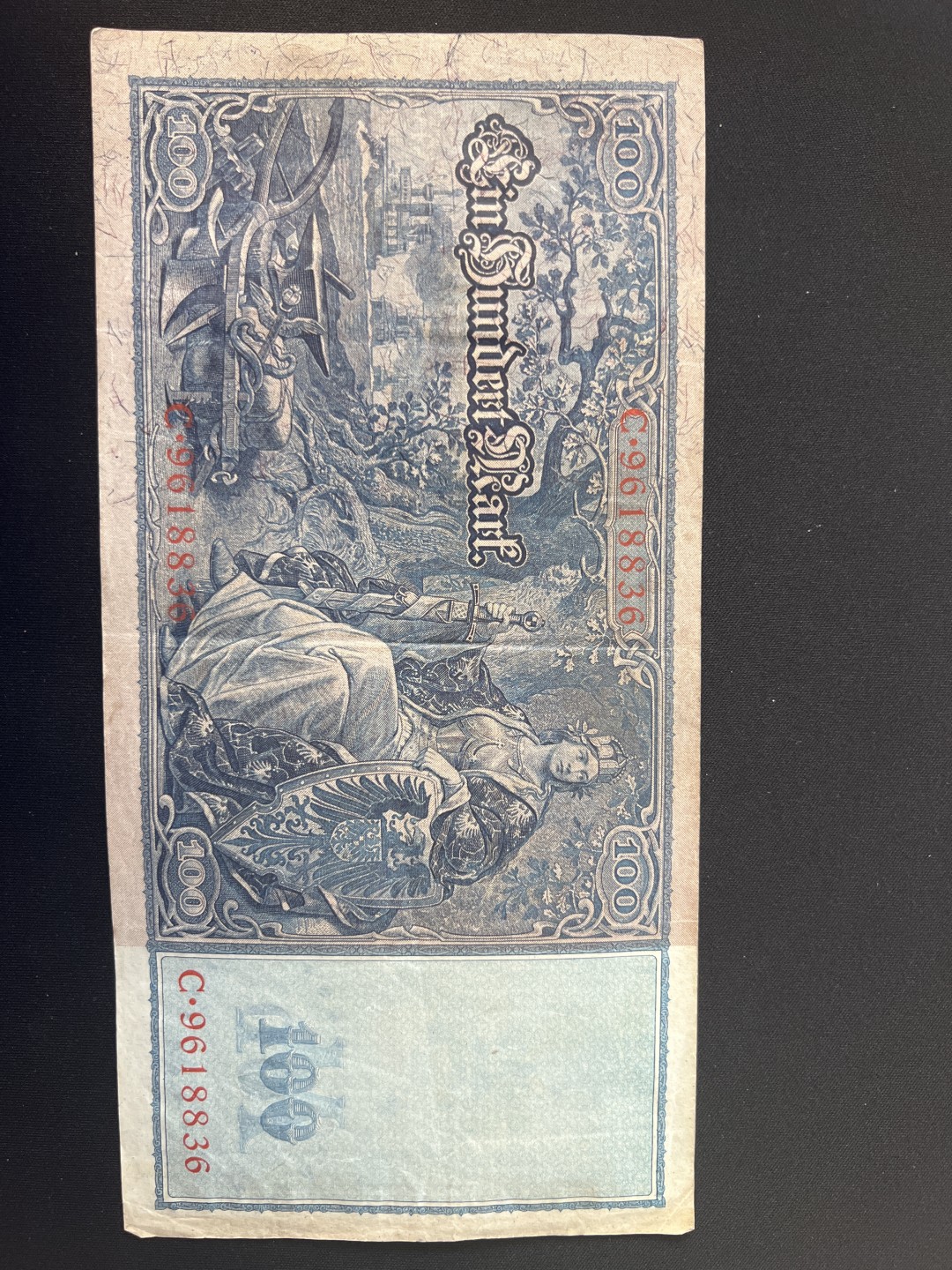 泡泡堂第九期 外国邮票纸币捡漏专场（全场0元起拍，20包邮） 德国1910年100马克大幅纸币