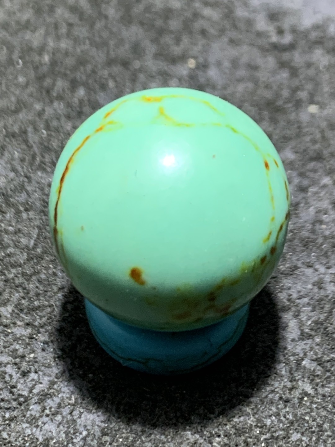 精美古法松石蓝琉璃圆珠一颗