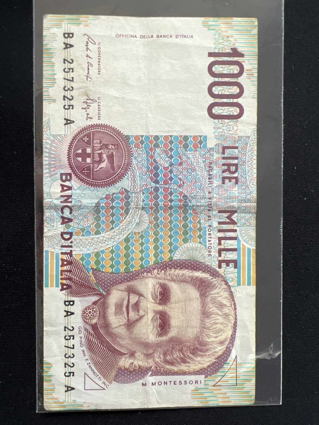 泡泡堂第三期 纸币专场（外国特价老纸币） 意大利1990年1000里拉