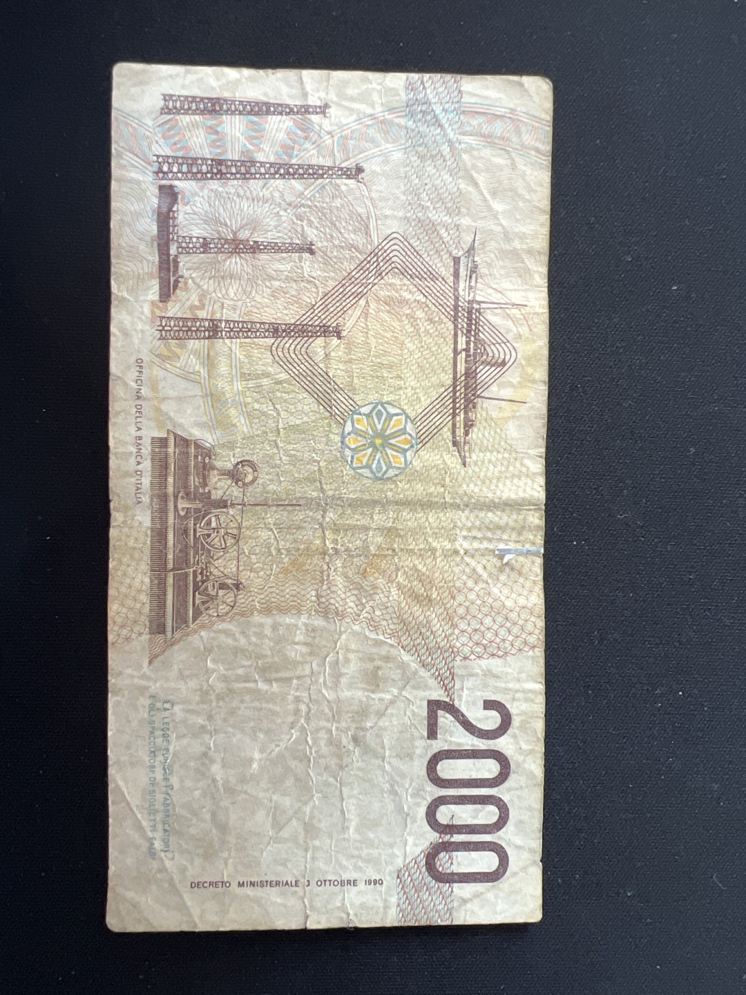 泡泡堂第三期 纸币专场（外国特价老纸币） 意大利1990年2000里拉