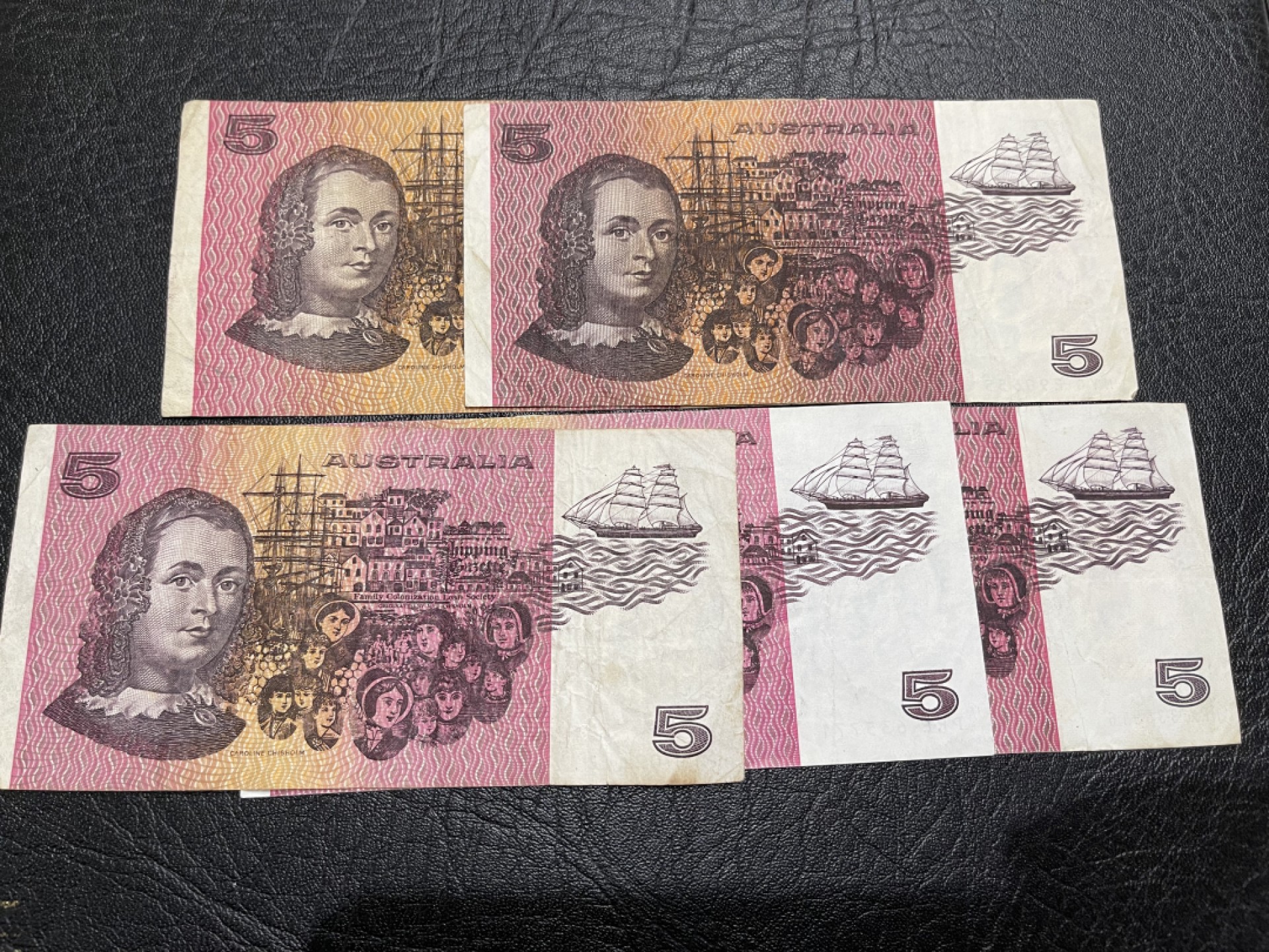 《外钞收藏家》第一百八十三期拍卖 澳大利亚5元纸币 共5张 流通品相