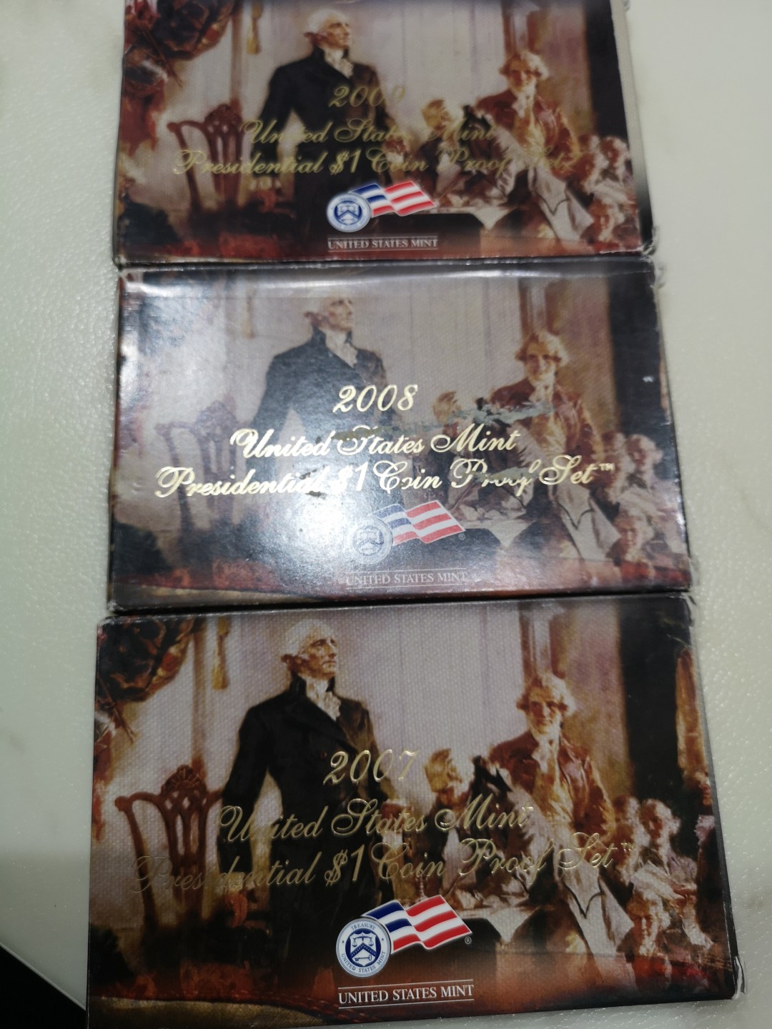 《外钞收藏家》第一百八十三期拍卖 美国总统纪念币 三组共12枚 精装盒子