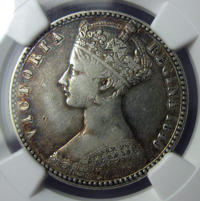 NGC-VF35名誉品,无神弗罗林,1849英国银币维多利亚,钱币面值2先令(1弗罗林),五彩老包浆 - NGC-VF35名誉品,无神弗罗林,1849英国银币维多利亚,钱币面值2先令(1弗罗林),五彩老包浆