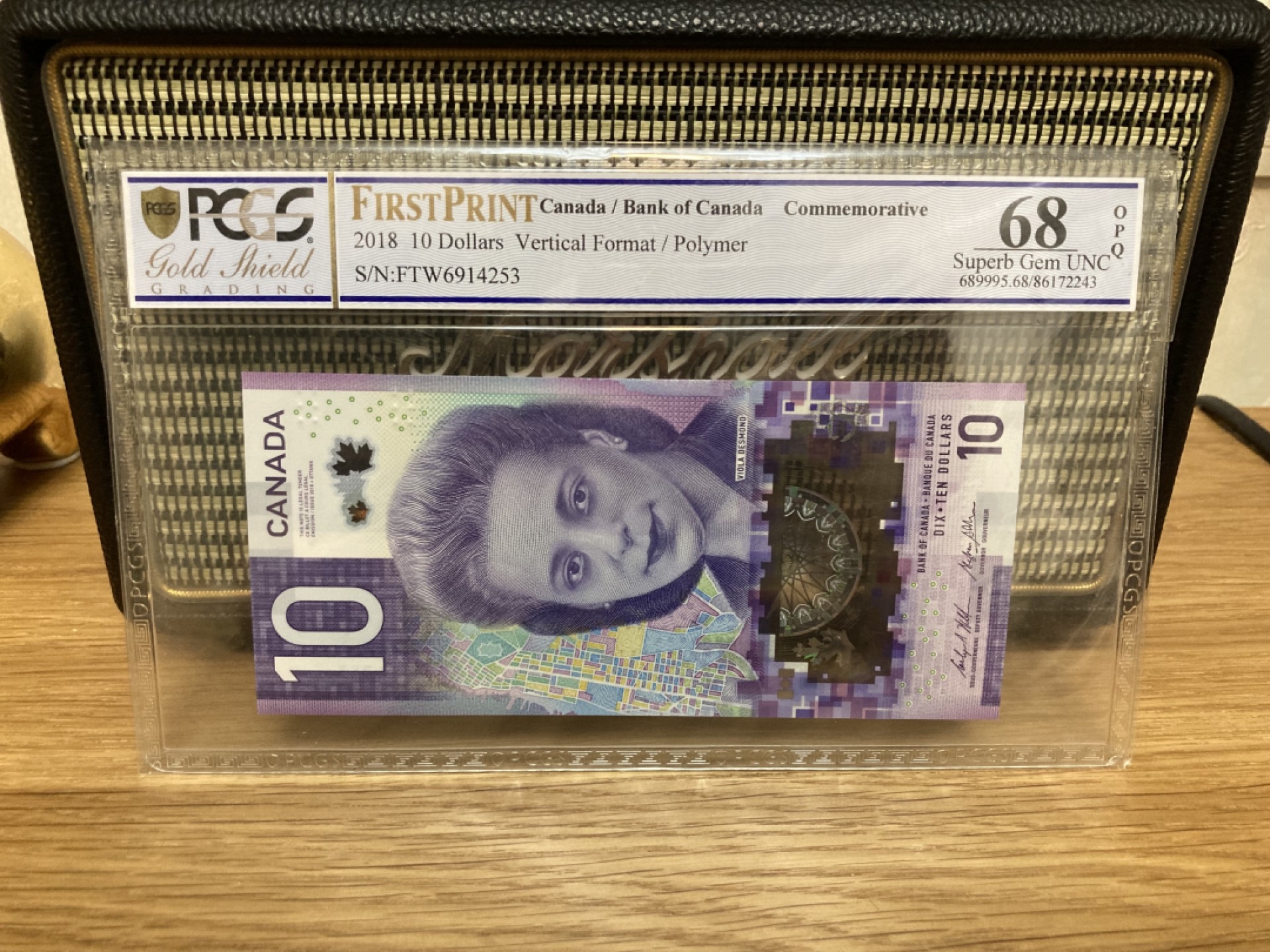 加拿大塑料钞 10加元 2018年 IBNS世界最佳纸币 首发 First Print Pcgs68高分