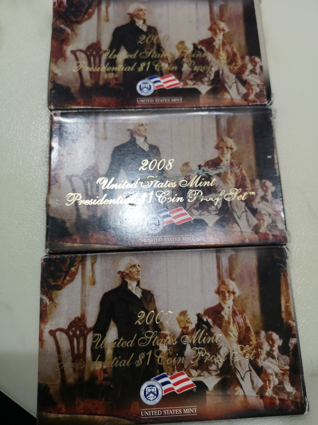 《外钞收藏家》第一百八十三期拍卖 美国总统纪念币 三组共12枚 精装盒子