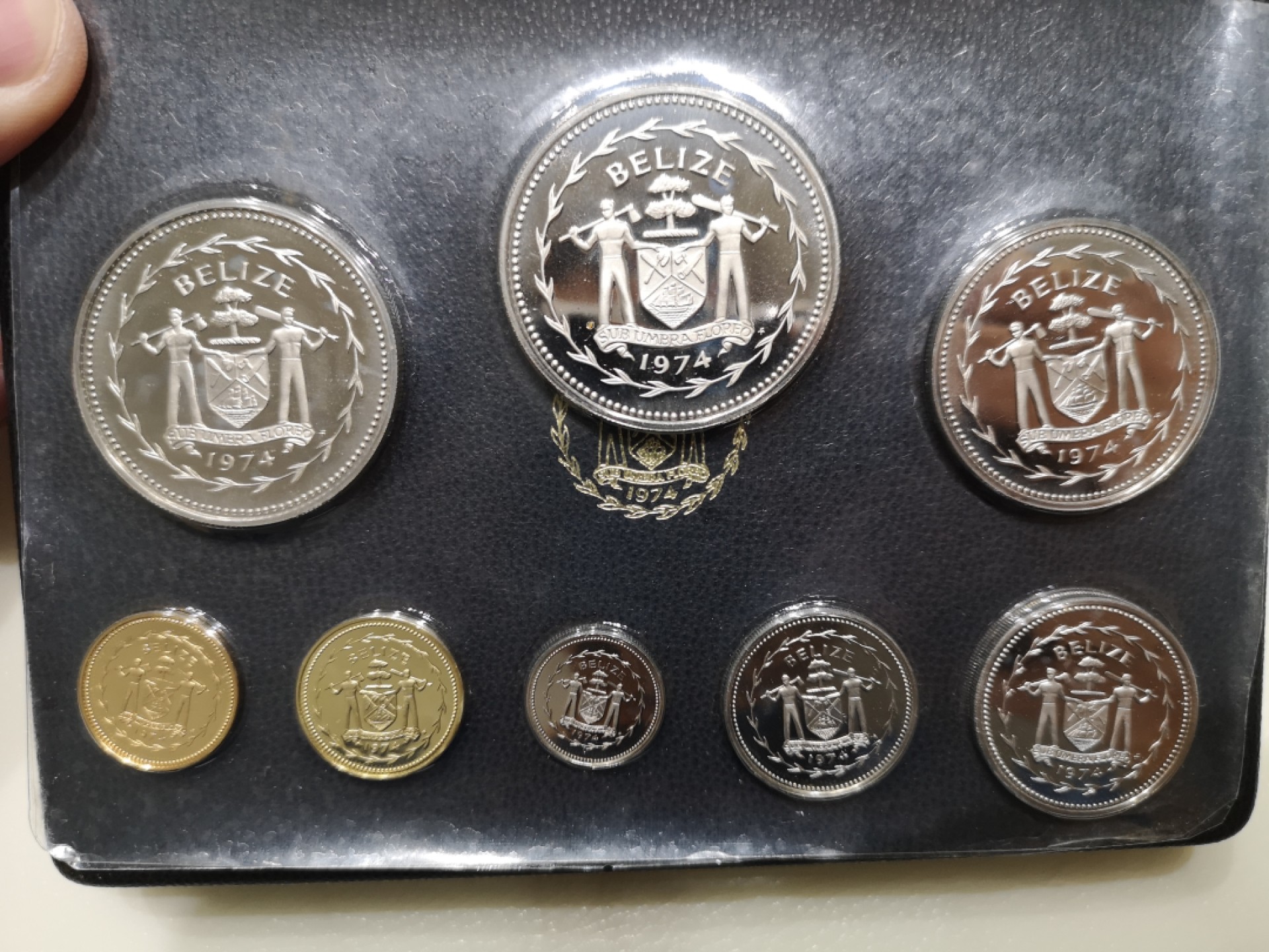 《外钞收藏家》第一百八十三期拍卖 1974年伯利兹 珍稀鸟类纪念币 8枚 精装盒子