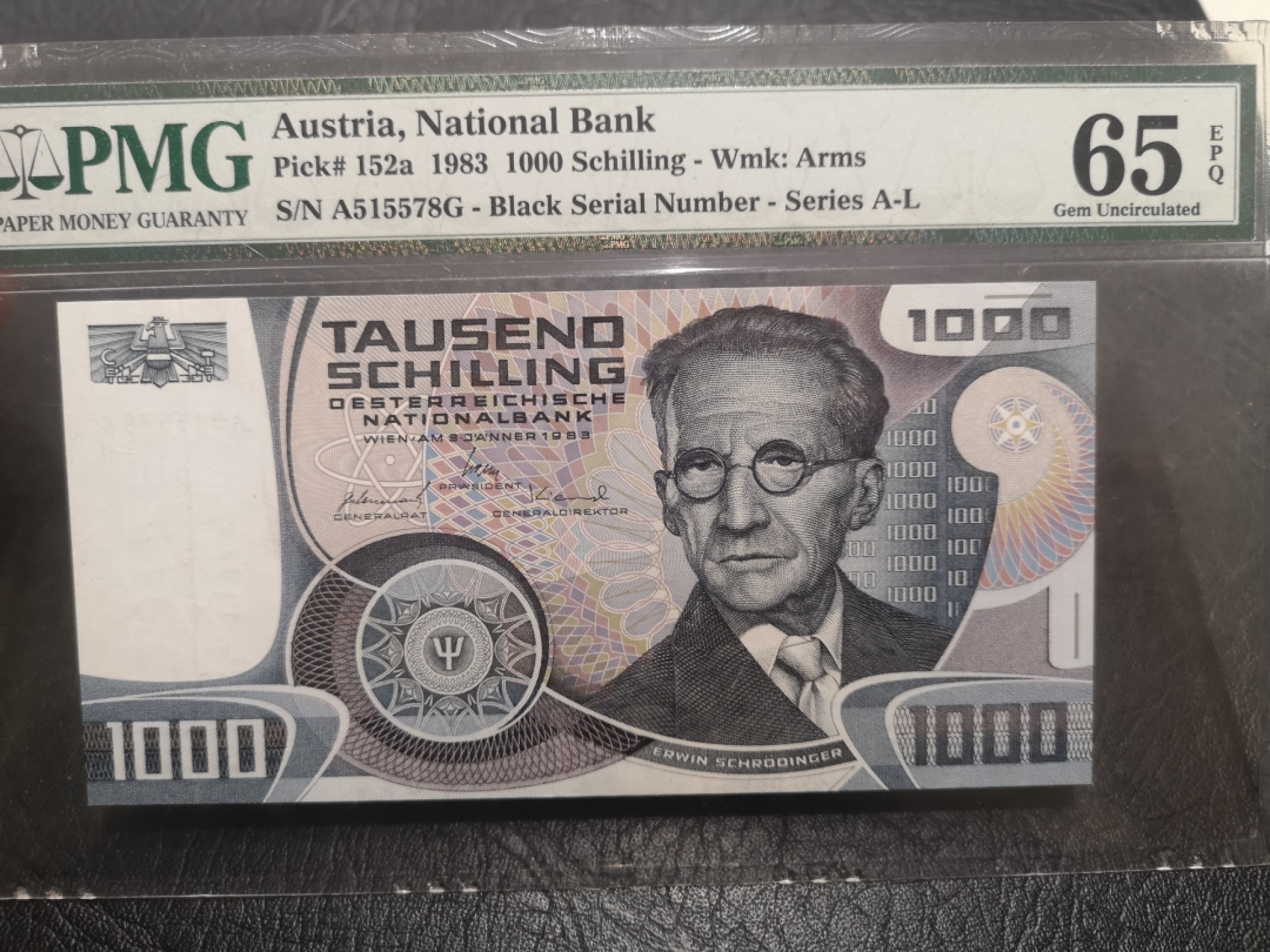 《外钞收藏家》第一百八十三期拍卖 1983年奥地利1000先令 PMG65