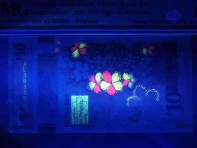 《张总收藏》61期——冠军外币 新版北爱尔兰10镑塑料钞PMG66E数二39组合全奇数雷达号+重复号PMG双标，二代老壳子