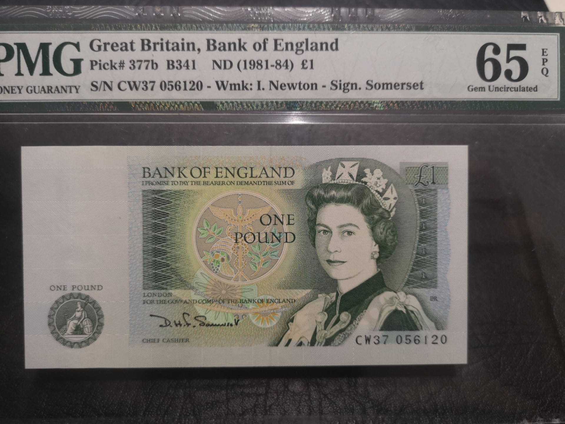《外钞收藏家》第一百八十三期拍卖 1981-84年英国D序列1镑 PMG65