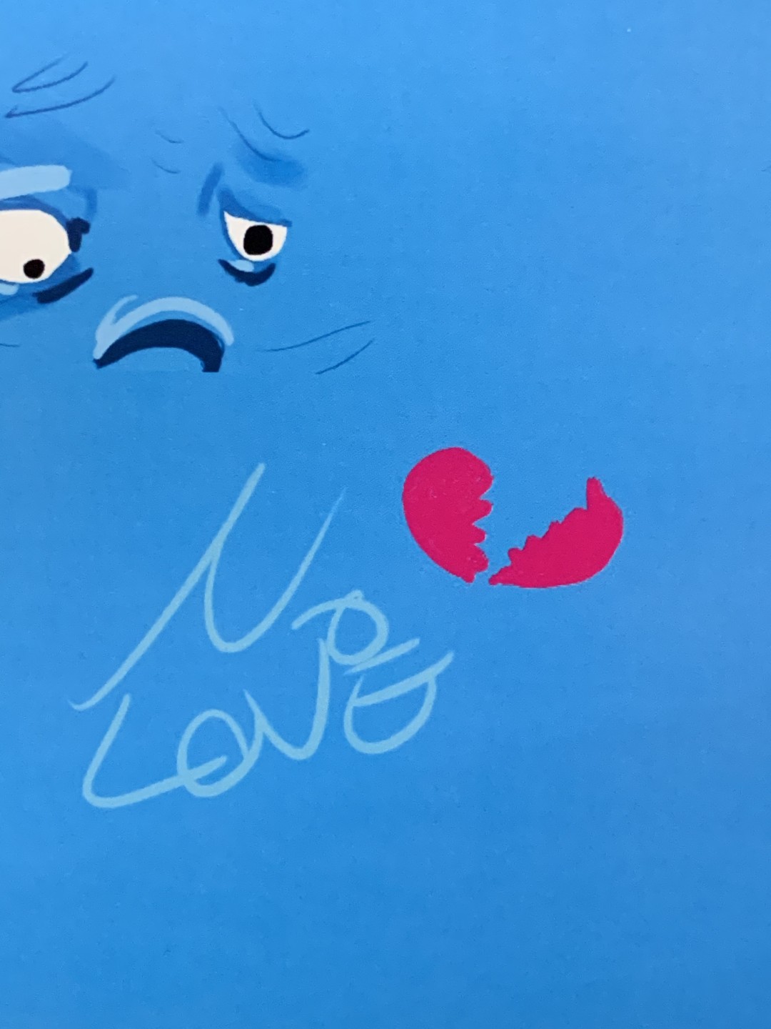 零元拍：艺术家 肠小黑 新作《NO LOVE》，摆烂系列作品复制画。
