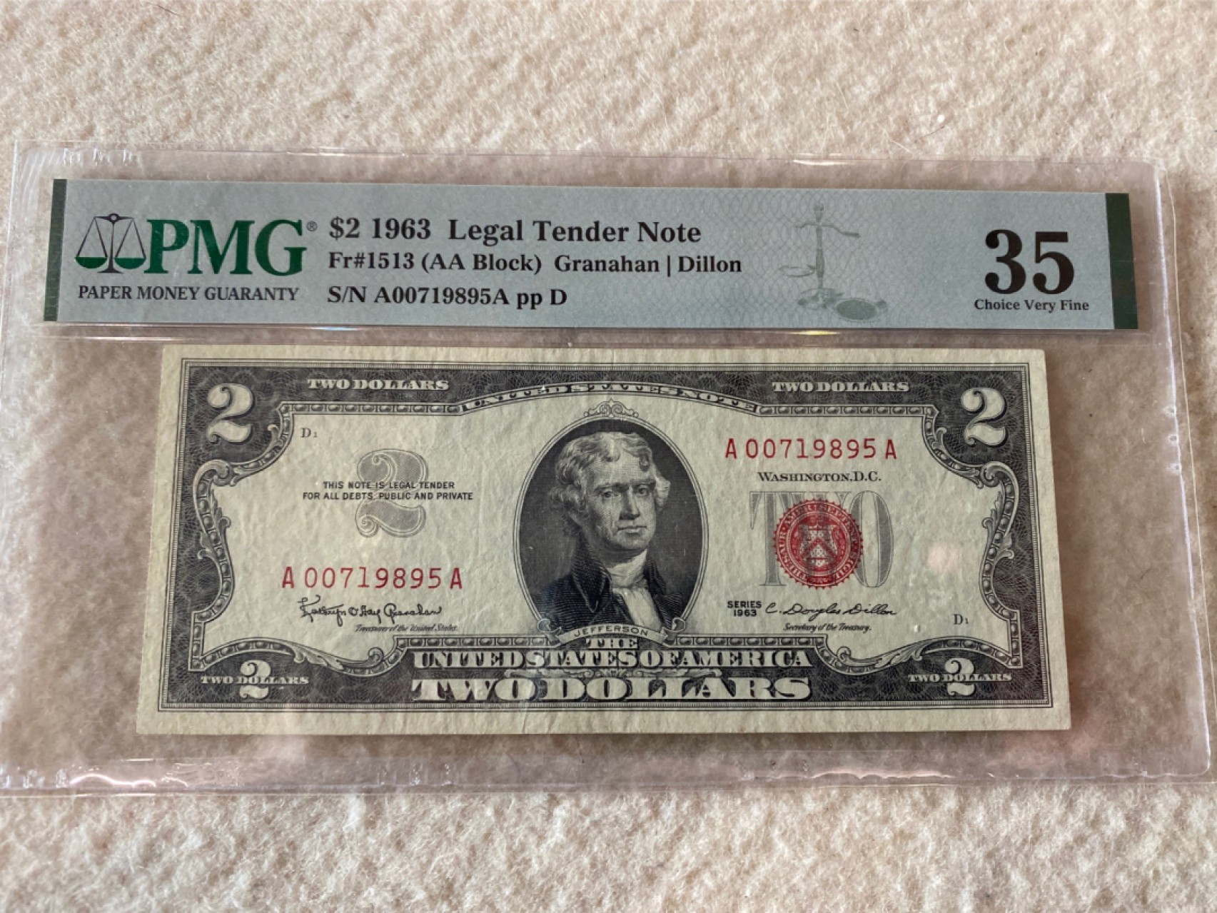 收藏联盟Quantum Auction第168期拍卖 今晚七点开拍 快来捡漏咯 1963年美国法币券2元 PMG35