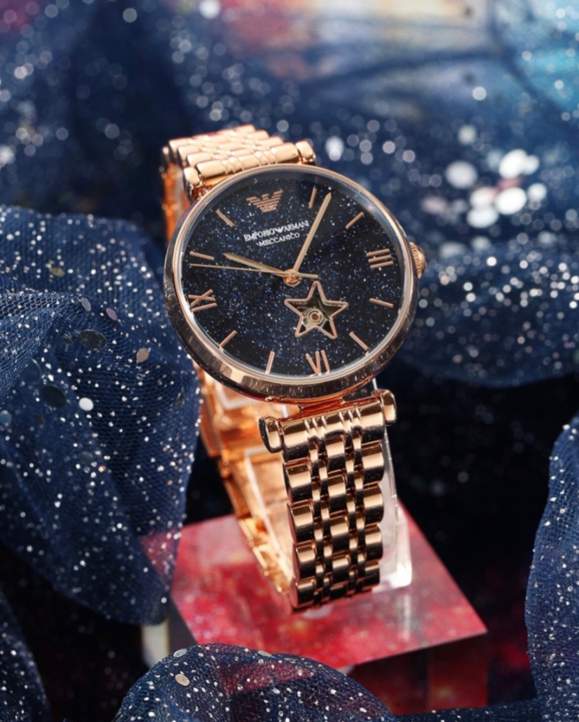 阿玛尼Armani手表官方正品授权 全国联保 支持专柜验货 EMPORIO ARMANI 阿玛尼 星空满天星镂空腕表 AR60043