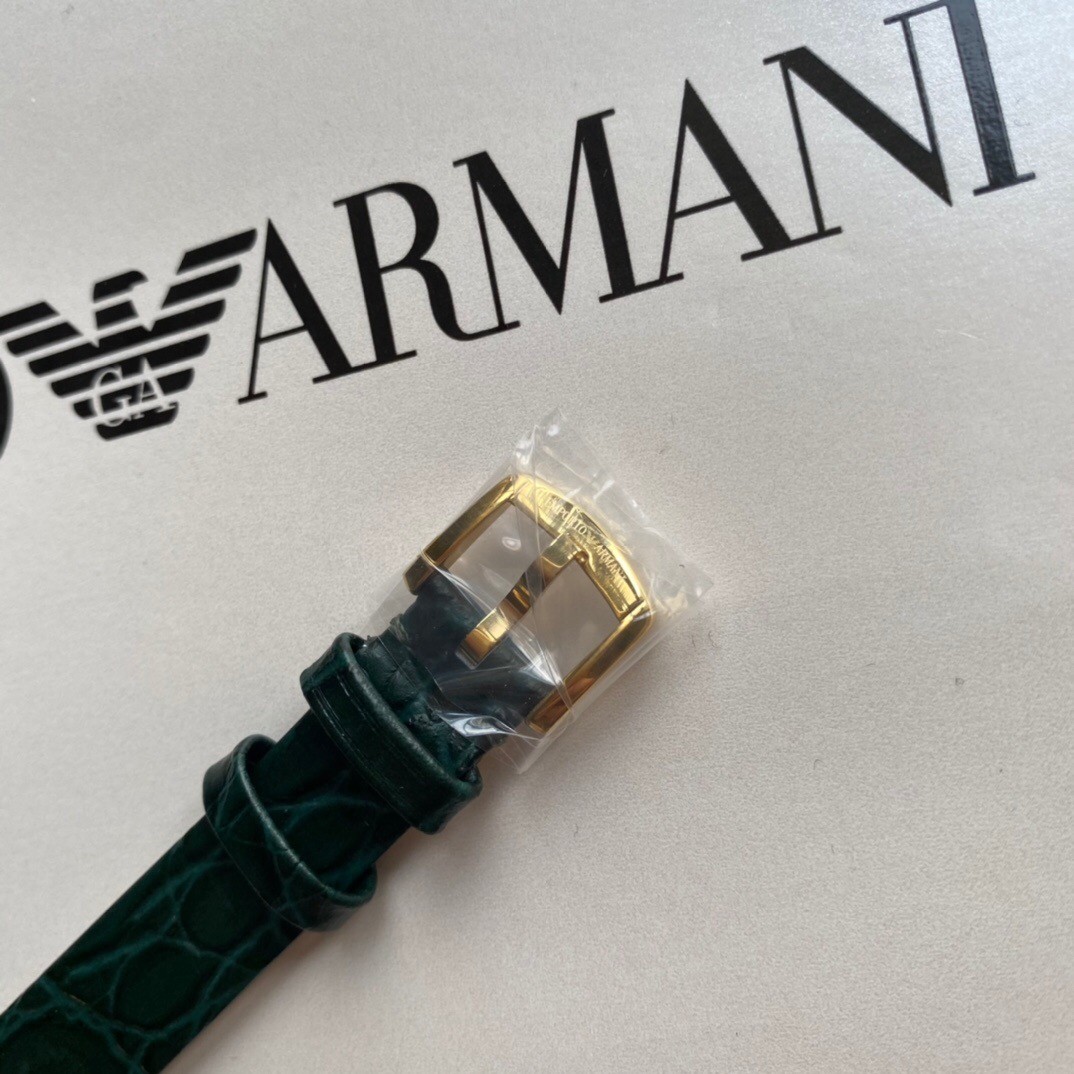 阿玛尼Armani手表官方正品授权 全国联保 支持专柜验货 Armani阿玛尼旗舰店小方表 复古小绿表镶钻轻奢石英表女AR11399