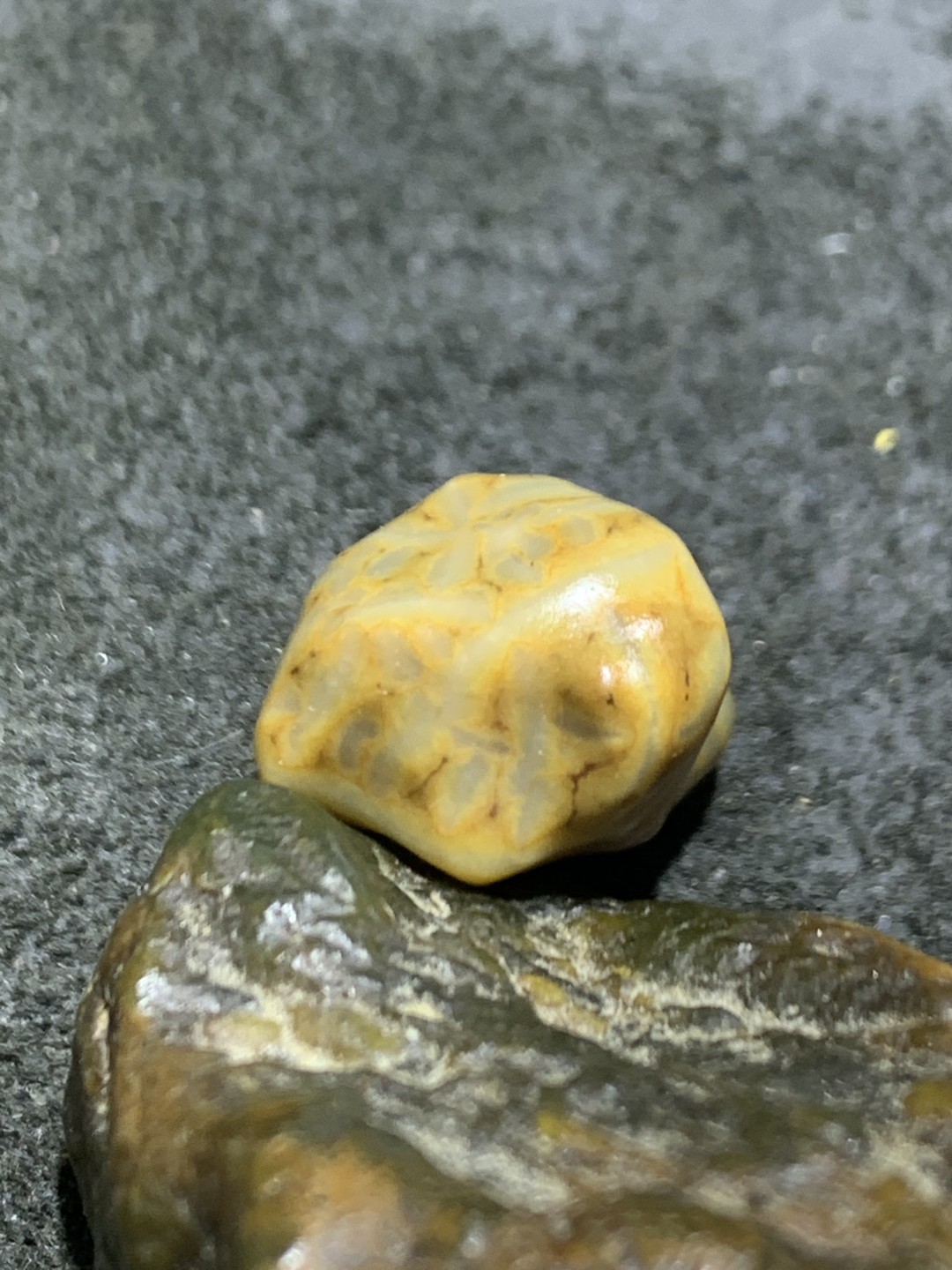 精美戈壁筋脉石小原石一颗，