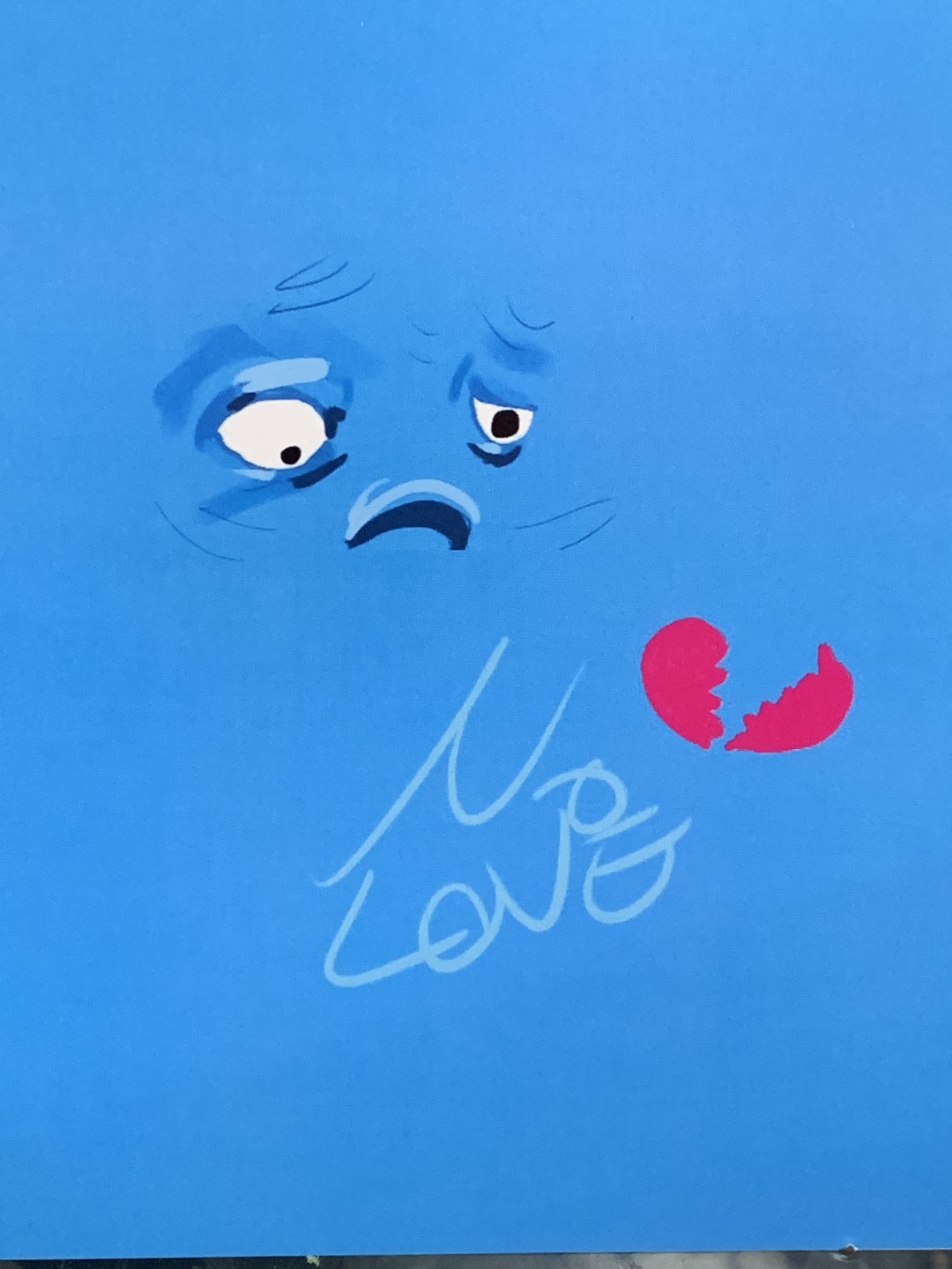 零元拍：艺术家 肠小黑 新作《NO LOVE》，摆烂系列作品复制画。