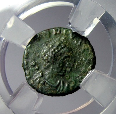 阿卡迪乌斯,古罗马铜币,AE4钱币,公元383-408年,自打标签盒子,约11.8×0.5mm,1.1g - 阿卡迪乌斯,古罗马铜币,AE4钱币,公元383-408年,自打标签盒子,约11.8×0.5mm,1.1g