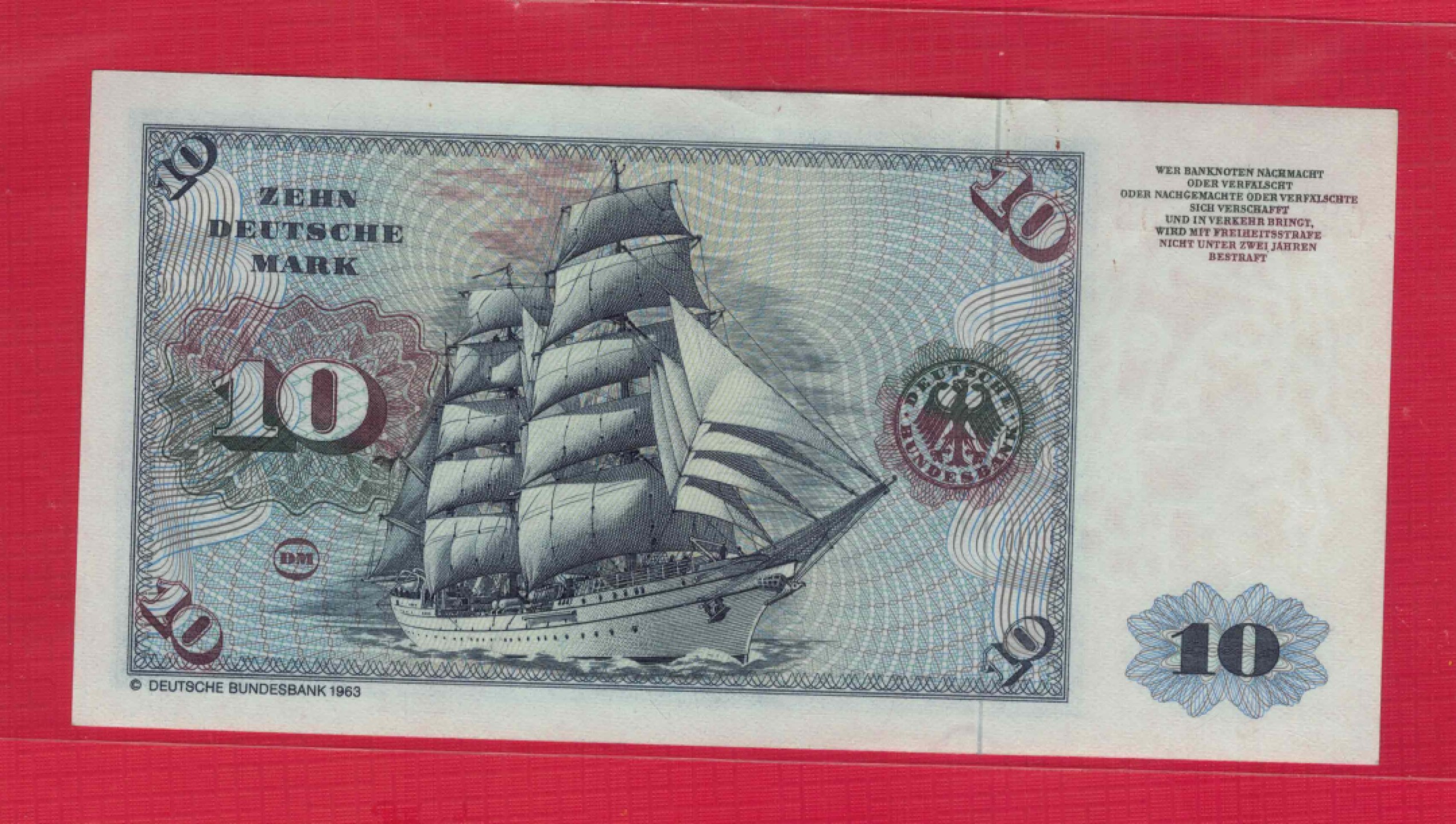 (联邦德国  西德)德国10马克 1980年 克劳斯P-31d 无47 欧洲纸币 实物图 UNC