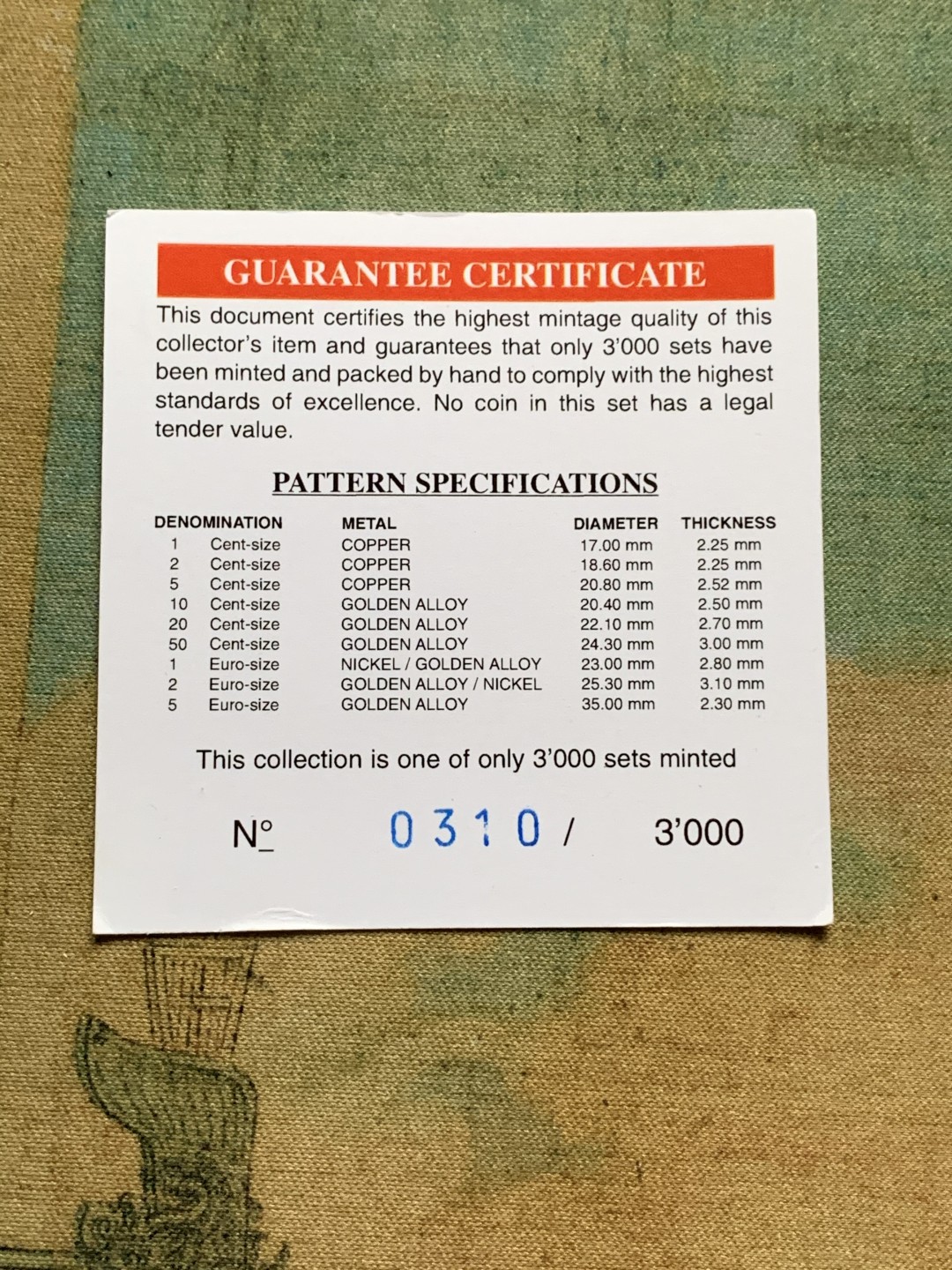 《竞宝斋》第66场-本周日，周一2场连拍（全场不限金额包邮） 原盒证书梵蒂冈 ESSAI厂 教皇保罗二世 九枚套 1分到5欧元 试铸样币 非常少见