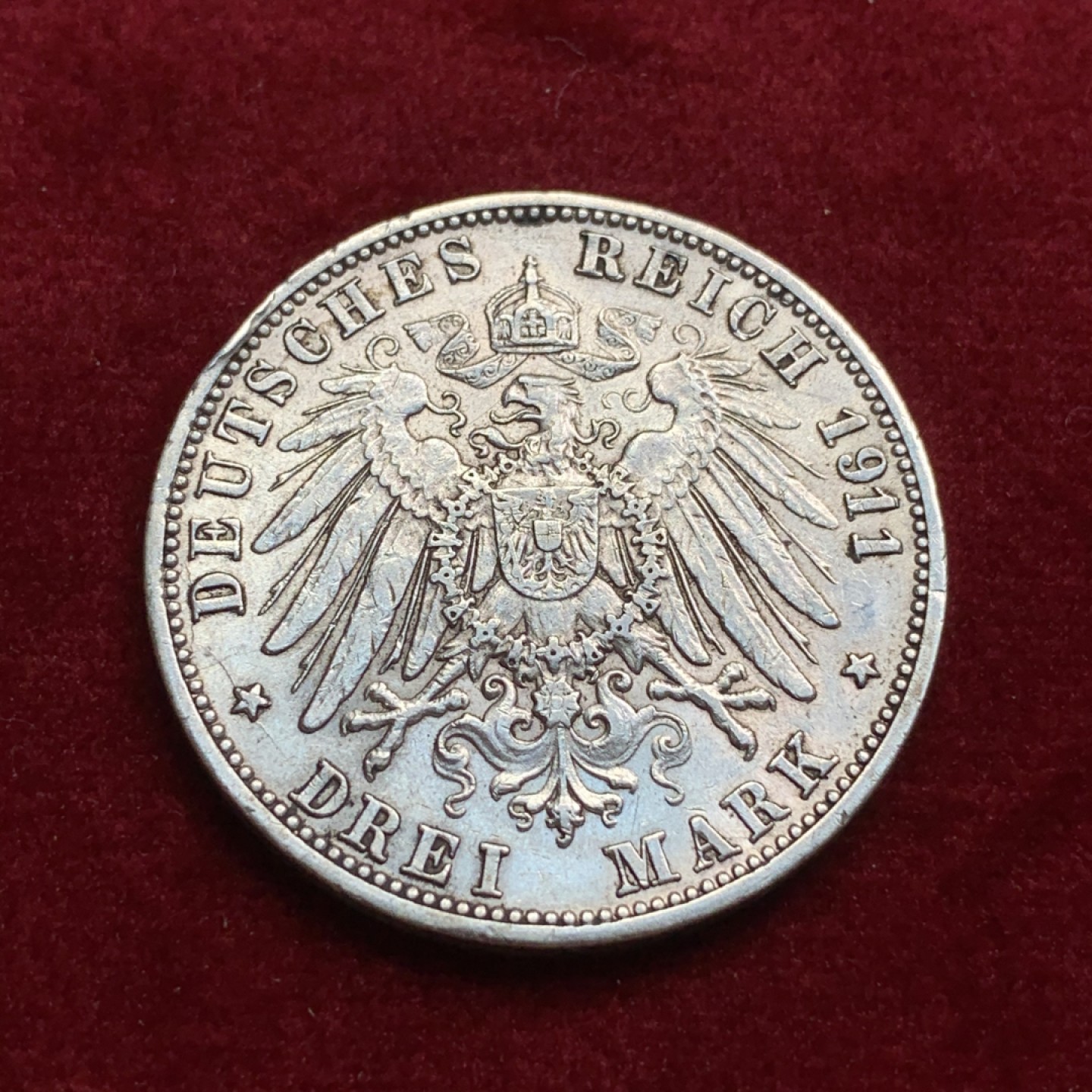 《竞宝斋》第66场-本周日，周一2场连拍（全场不限金额包邮） 德国 巴登 1911年 弗雷德里希二世 3马克银币