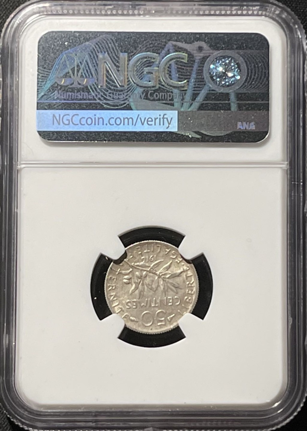 紫瑗钱币——第196期拍卖 法国 1916年 播种女神 50分 银币 NGC AU58