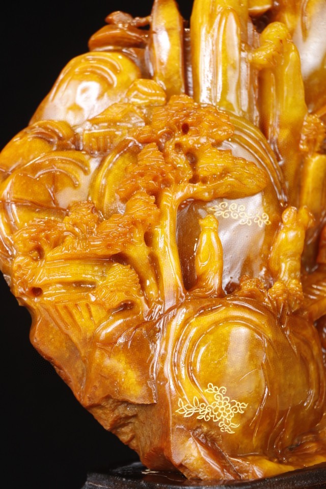 精品田黄石（尚均作）“高山访友”山子摆件 尺寸：高25cm宽17cm重5.5斤