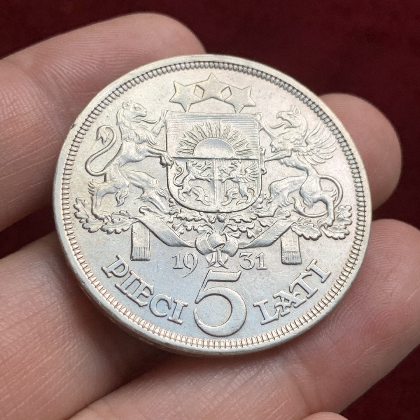 《竞宝斋》第66场-本周日，周一2场连拍（全场不限金额包邮） 拉脱维亚1931年少女5拉特银币 近期暴涨品种