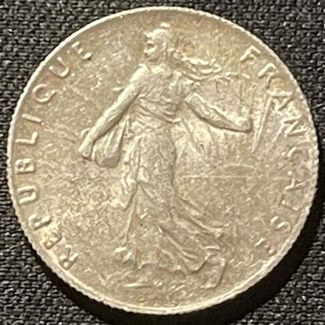 紫瑗钱币——第196期拍卖 法国 1919年 播种女神 50分 2.5克 0.835银