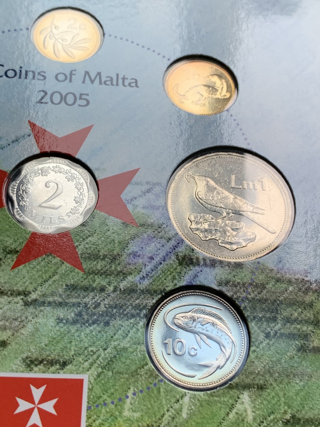 《竞宝斋》第66场-本周日，周一2场连拍（全场不限金额包邮） 卡装 马耳他 2005年 八枚封装套币 少见品种