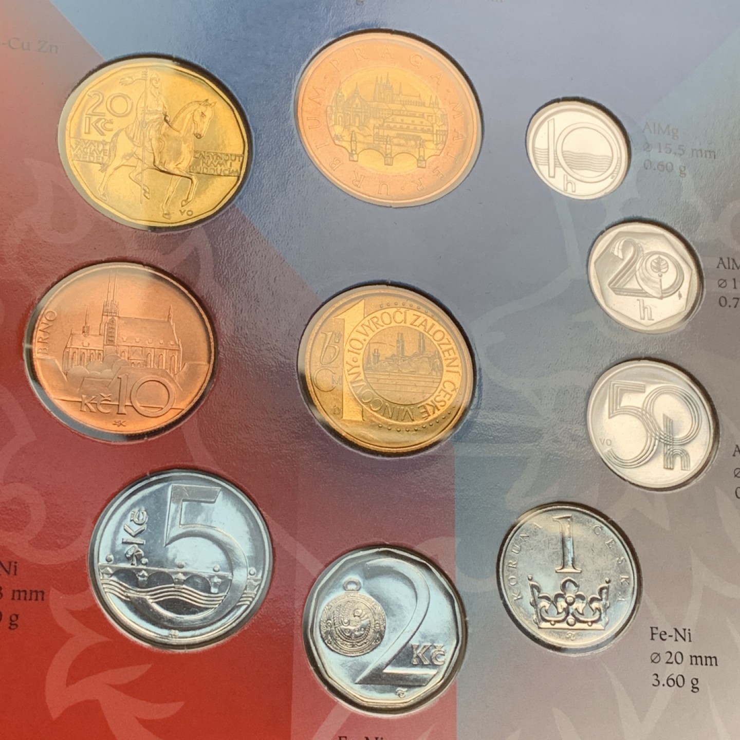 《竞宝斋》第66场-本周日，周一2场连拍（全场不限金额包邮）  卡装 捷克2003年 10枚封装版套币 完美状态