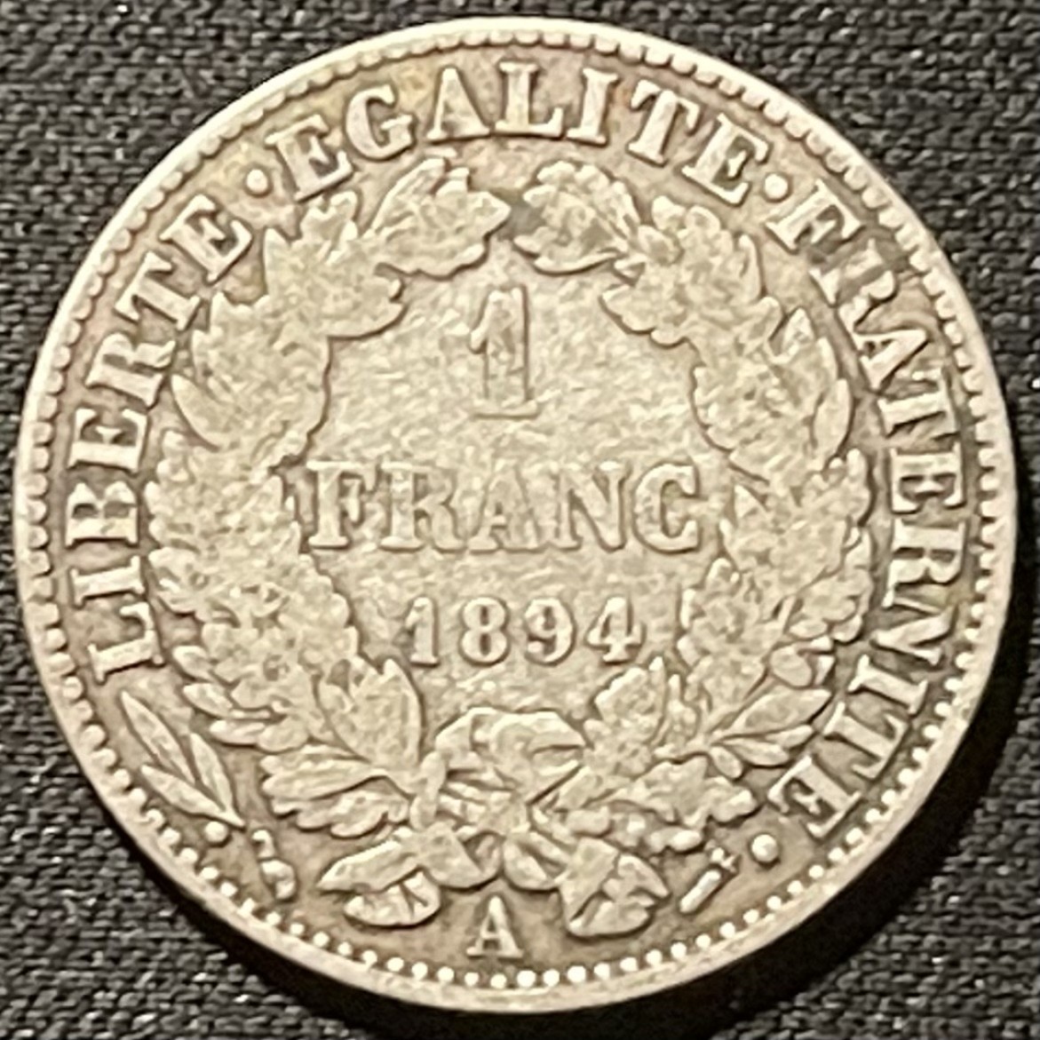 紫瑗钱币——第196期拍卖 法国 1894年 谷物女神 1法郎 5克 0.835银