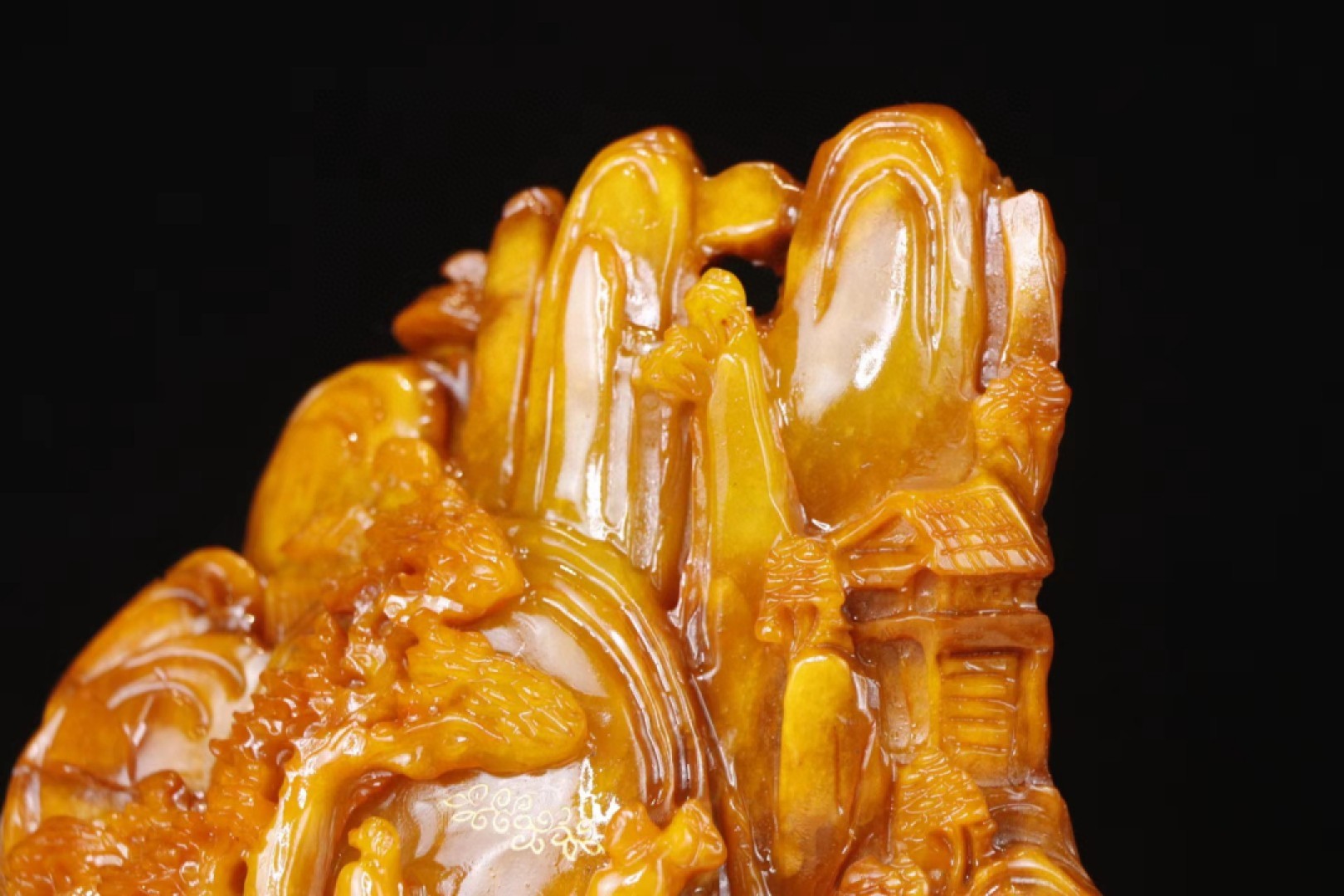 精品田黄石（尚均作）“高山访友”山子摆件 尺寸：高25cm宽17cm重5.5斤