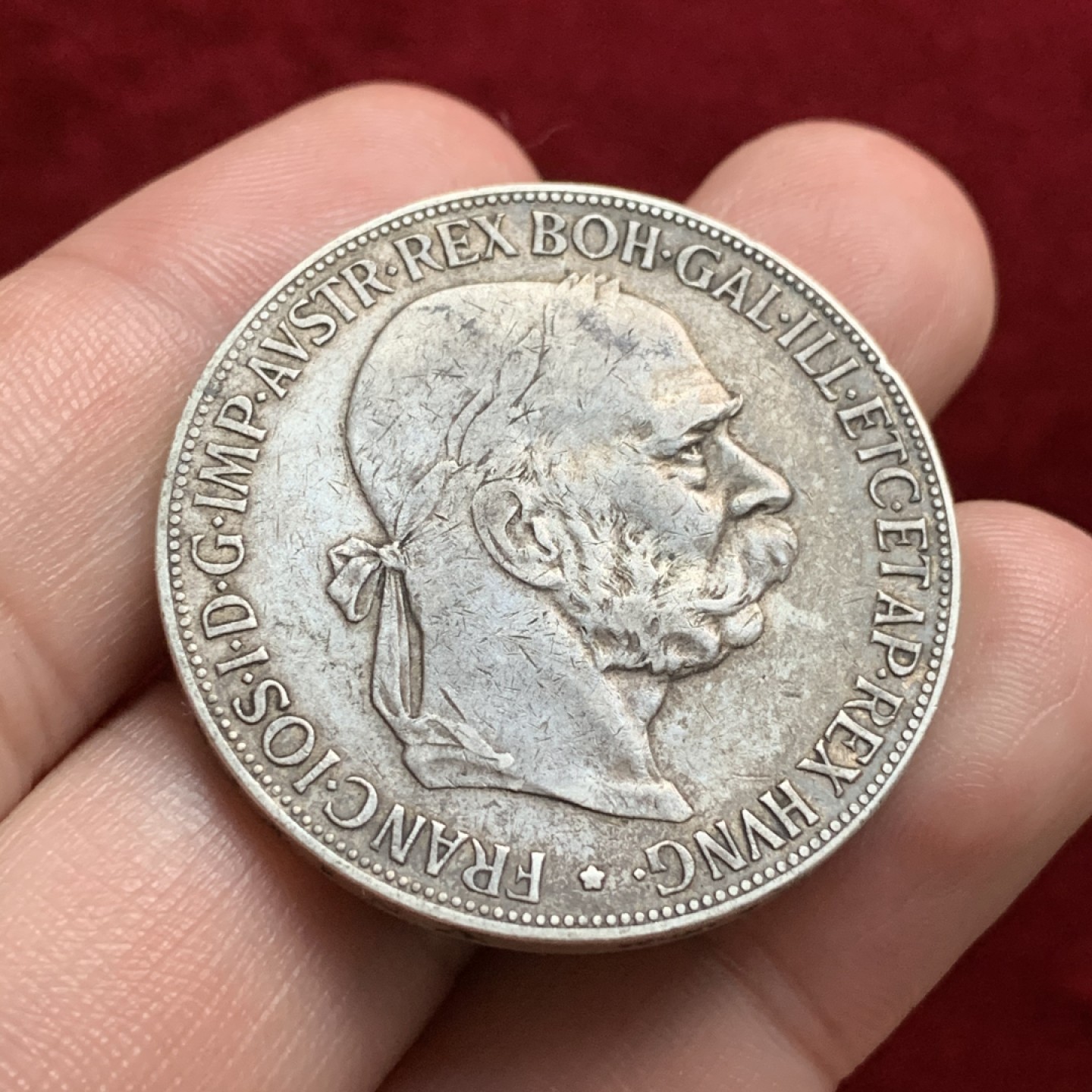 《竞宝斋》第66场-本周日，周一2场连拍（全场不限金额包邮） 原味好品可评级 奥匈帝国奥地利1900年双头鹰5克朗大银币 无磕碰 可把玩可评级好品相