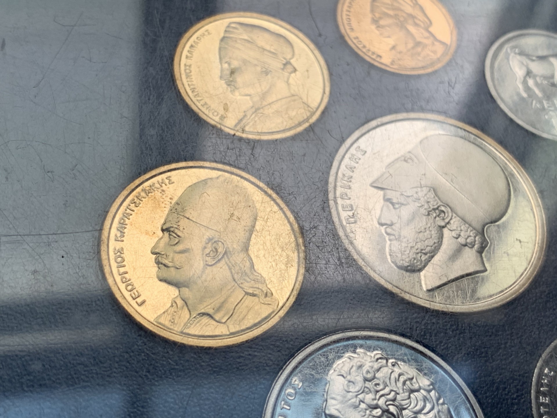 《竞宝斋》第66场-本周日，周一2场连拍（全场不限金额包邮） 希腊 1978年 精制套币 希腊钱币最经典的形象 现在这套精制币也不多见了