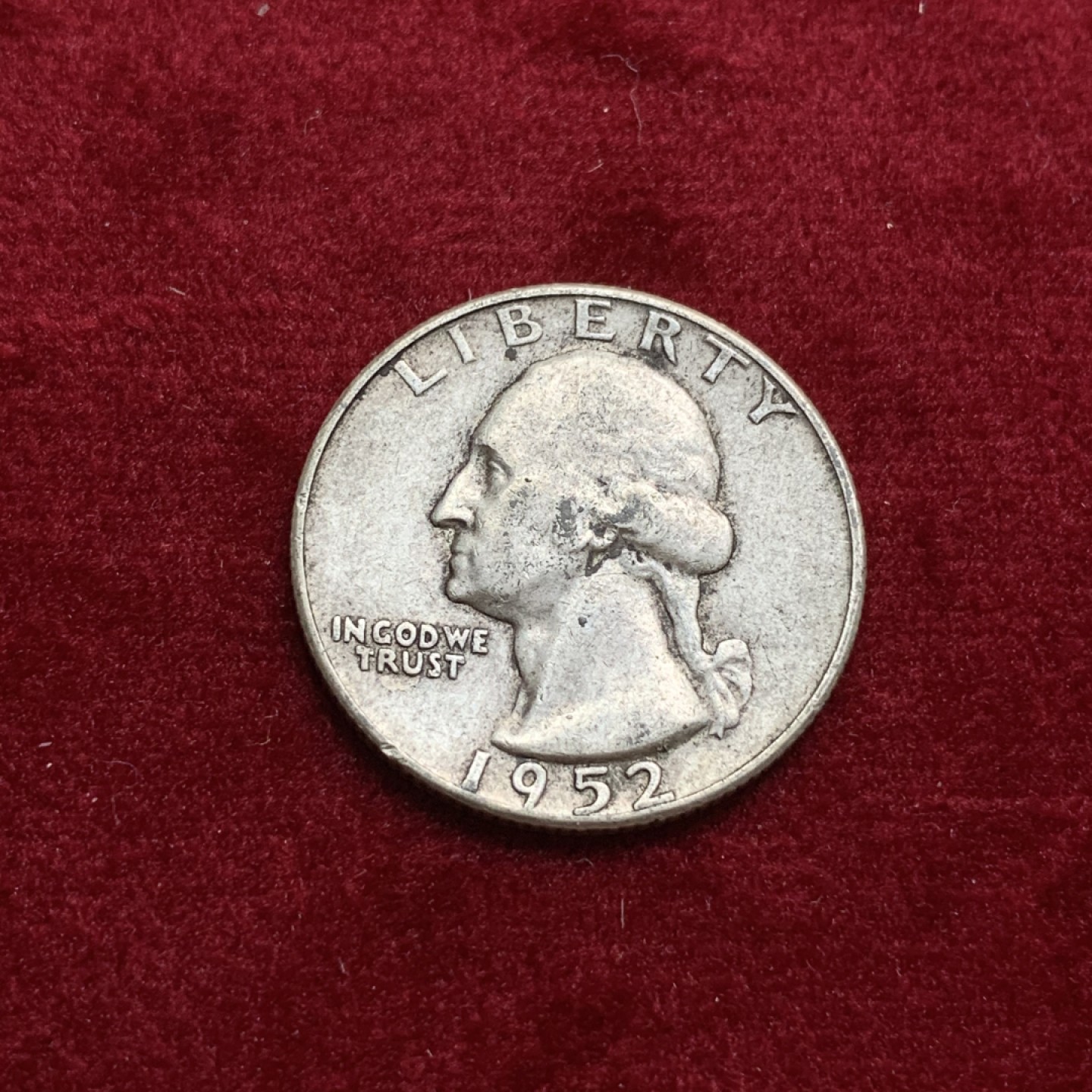 《竞宝斋》第66场-本周日，周一2场连拍（全场不限金额包邮） 美国 1952年  25美分银币  高点不错