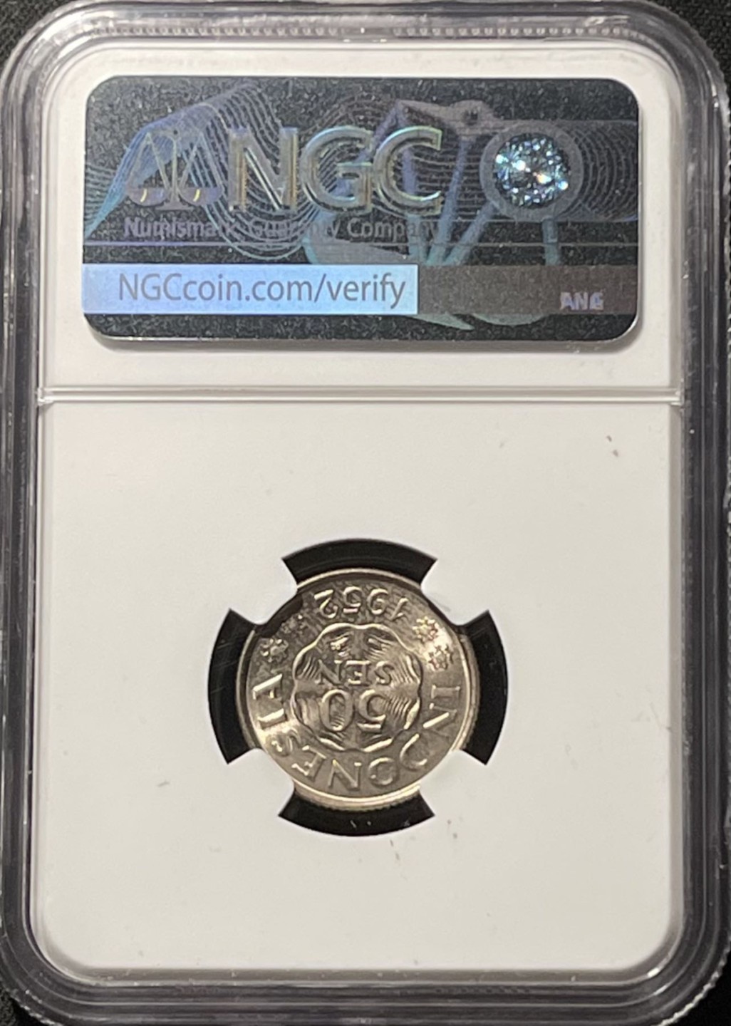 紫瑗钱币——第196期拍卖 印度尼西亚 1952年 土著人 50仙 镍币 NGC MS64