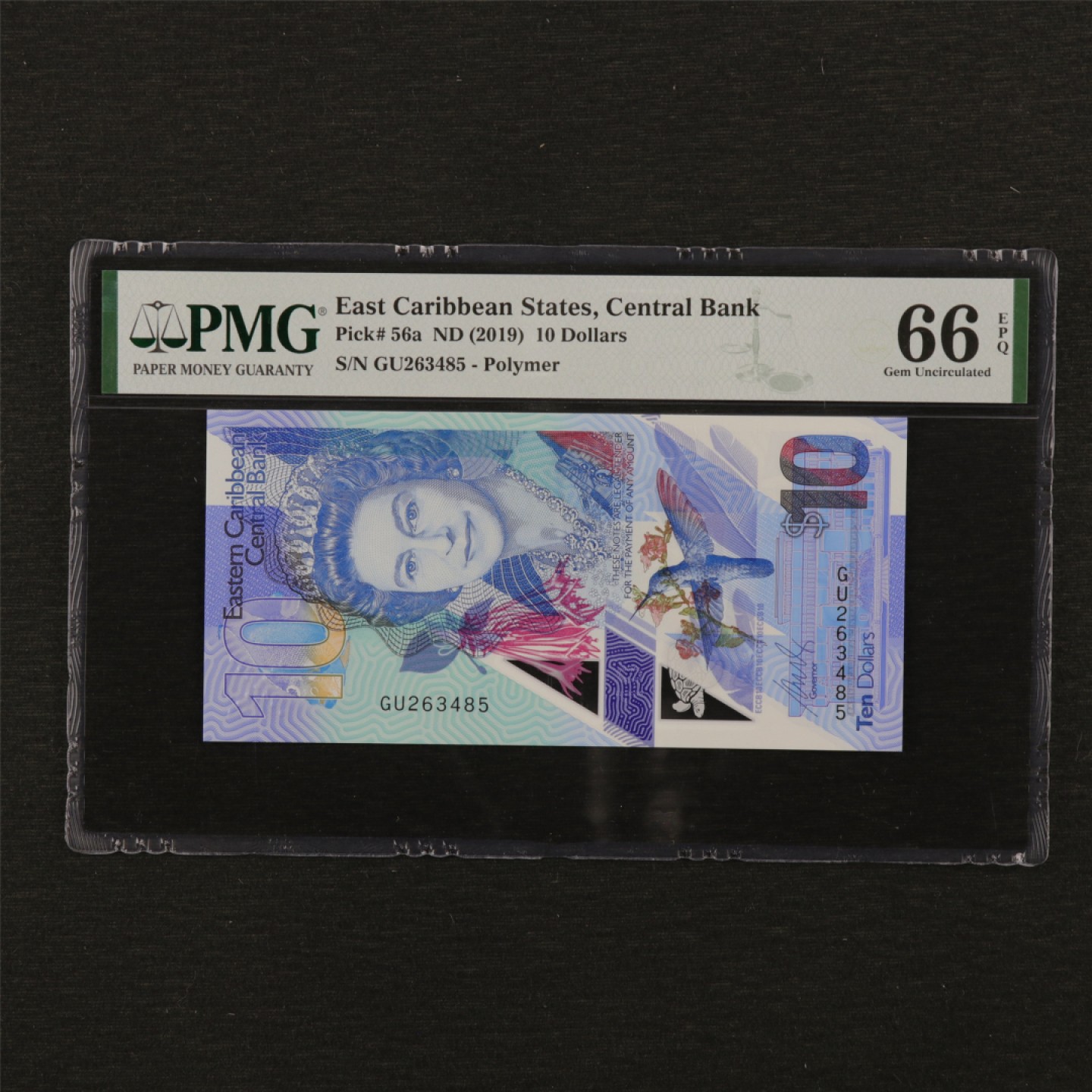 【亘邦集藏】第114期拍卖 2019年 东加勒比海10元 PMG 66EPQ GU263485