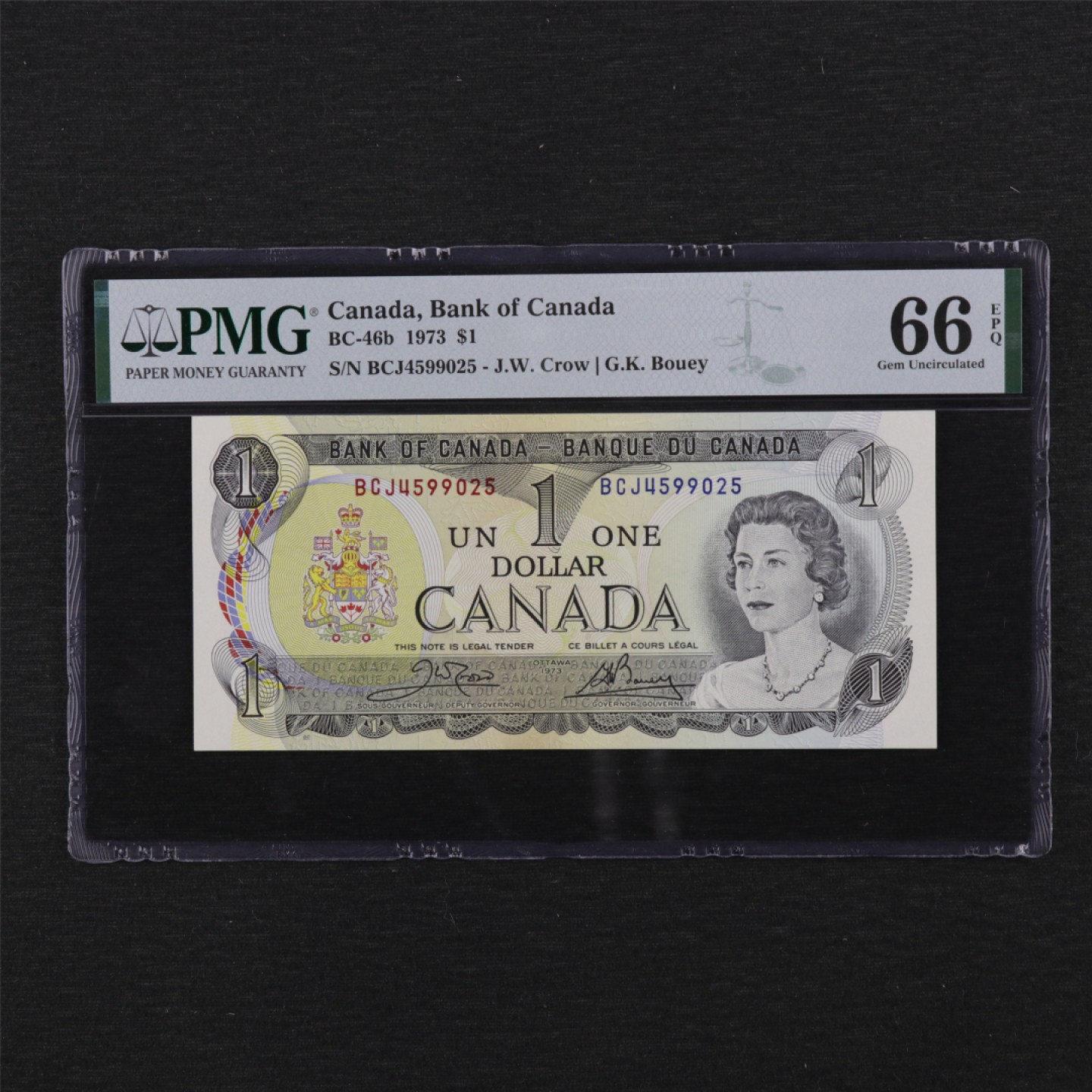 【亘邦集藏】第114期拍卖 1973年 加拿大1加元 PMG 66EPQ BCJ4599025