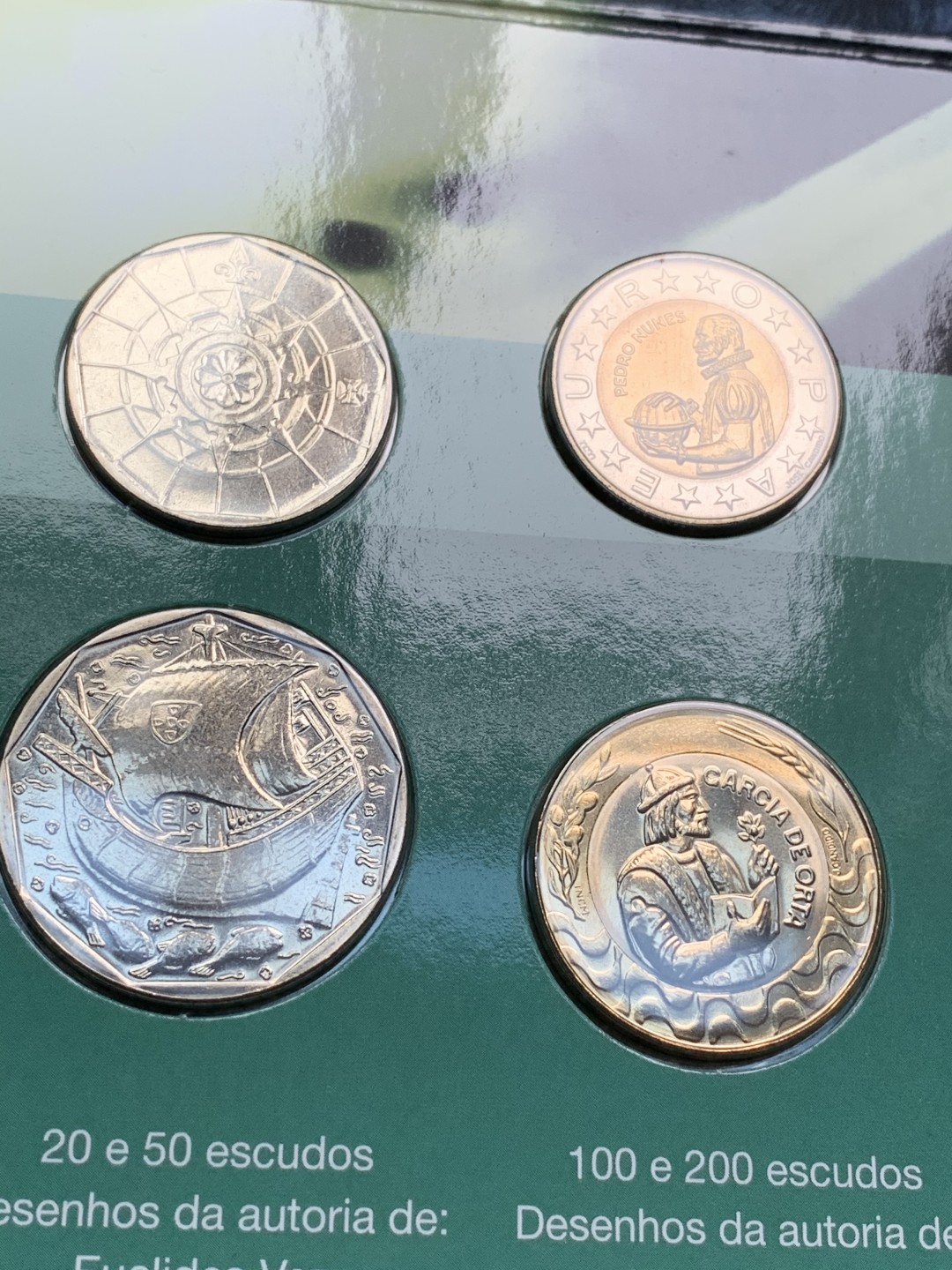 《竞宝斋》第66场-本周日，周一2场连拍（全场不限金额包邮） 卡装葡萄牙 2001年 七枚装 欧元前最后一套本国货币 关门版