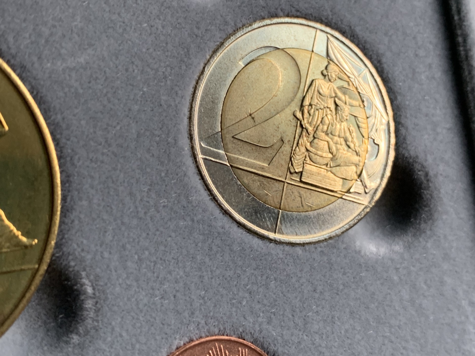 《竞宝斋》第66场-本周日，周一2场连拍（全场不限金额包邮） 原盒证书北爱尔兰 2005年 ESSAI厂 九枚套 1分到5欧元 试铸样币 非常少见