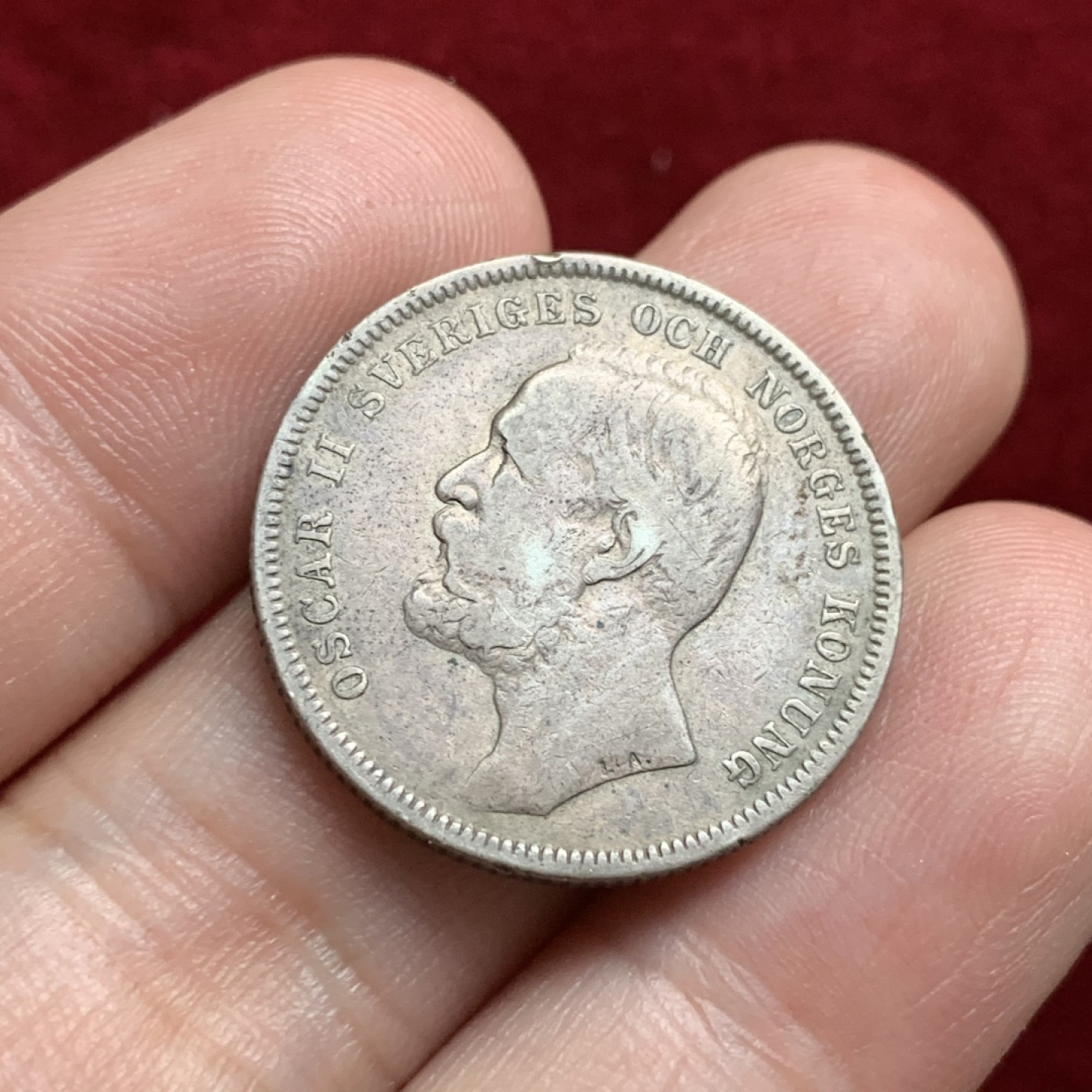 《竞宝斋》第66场-本周日，周一2场连拍（全场不限金额包邮） 瑞典双狮1克朗银币，少见的银币，包浆厚重